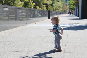 Eli loved walking on this beautiful day (Wall of History, Nashville TN)